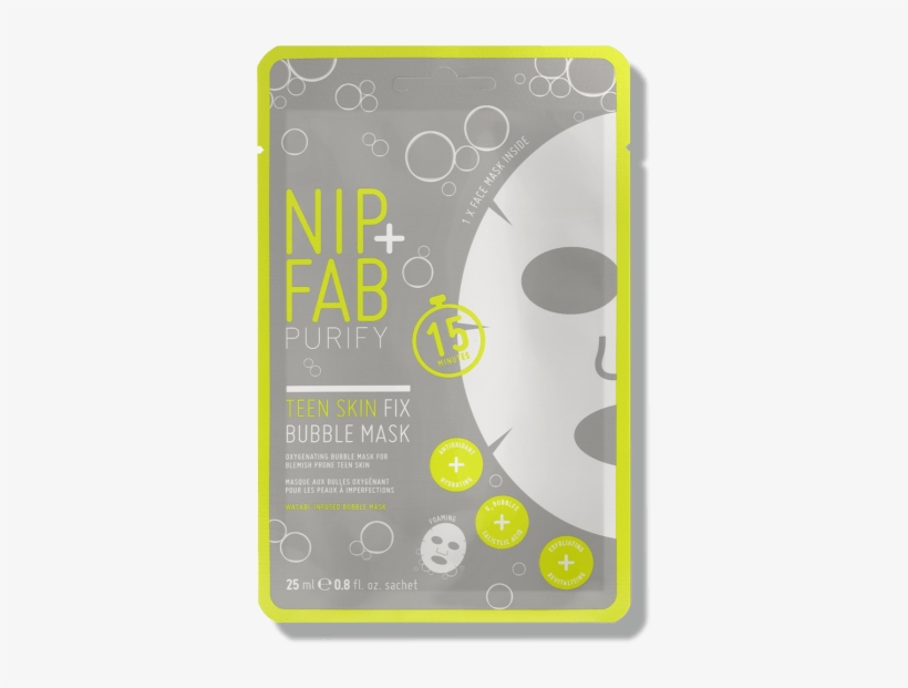 Teen Skin Fix Bubble Sheet Mask - Nip+fab Fixes No Needle Fix Eye Mask 10g, transparent png