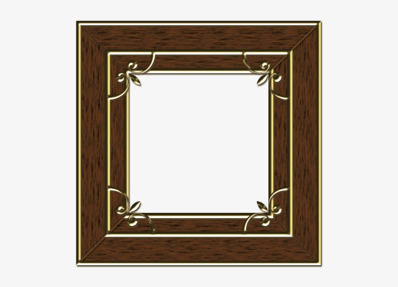 Mitered Wood With Gold Trim Frame - Wood, transparent png