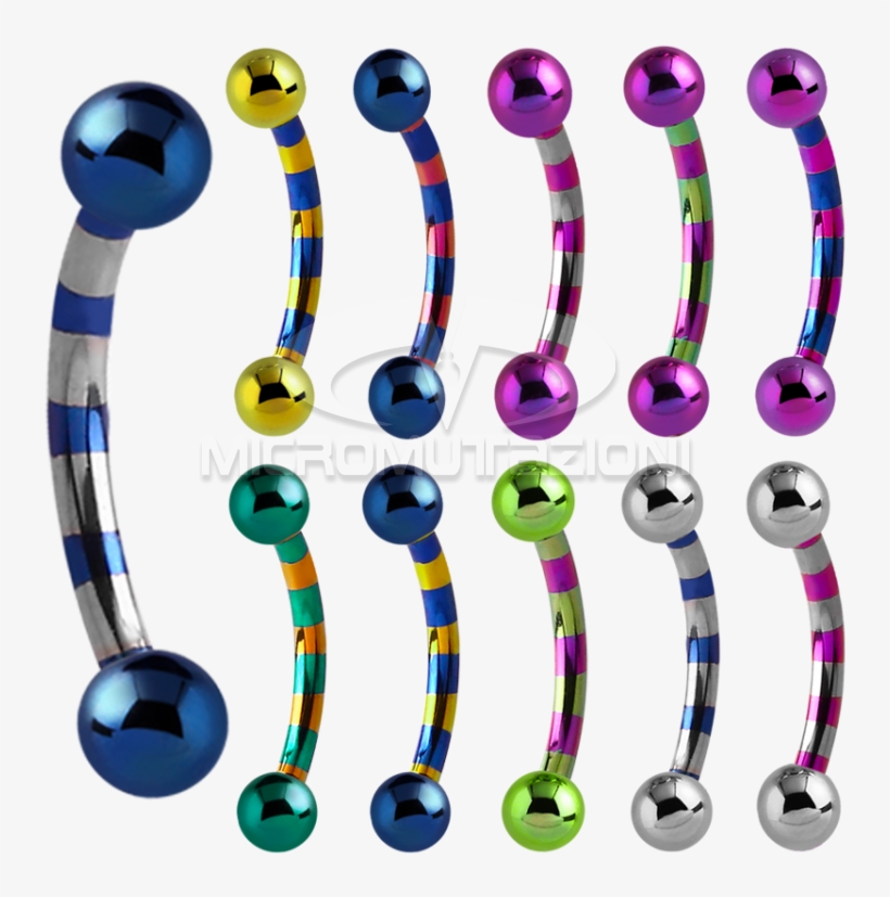 Micro Bananabell For Eyebrow Piercing Anodized Titanium - Titanium, transparent png