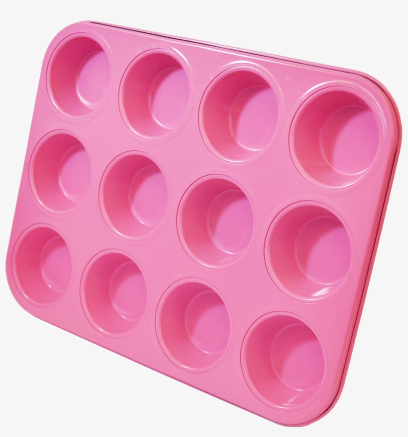 Pink Metal 12 Cup Muffin Pan - Muffin Tin, transparent png