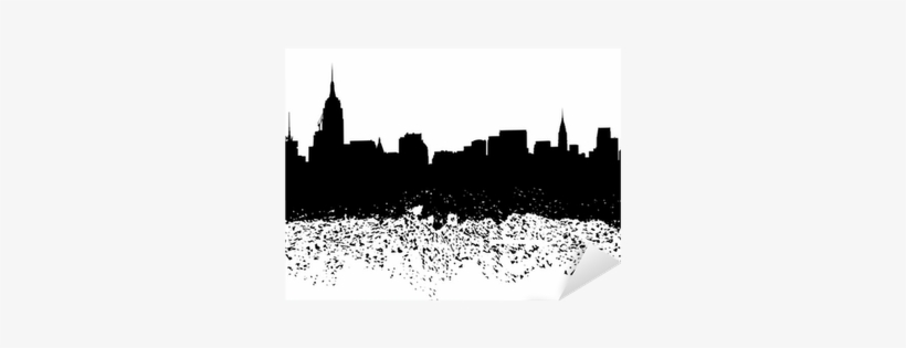New York Skyline Grunge Silhouette Illustration Sticker - Cafepress New York Throw Pillow, transparent png