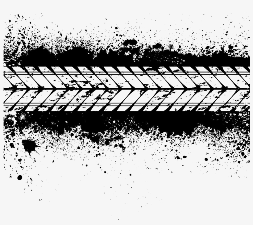 Clip Black And White Stock Car Clip Art Wheel Printed - Tire Tread Clipart, transparent png