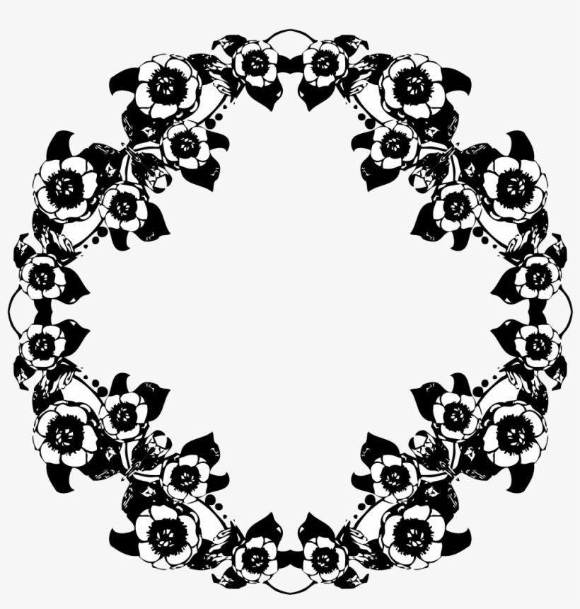 Vintage Black And White Floral Design - Png Black And White Design, transparent png