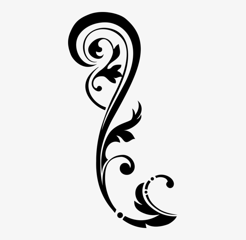 Design Black And White Art Flower Png - Png Design Black And White, transparent png