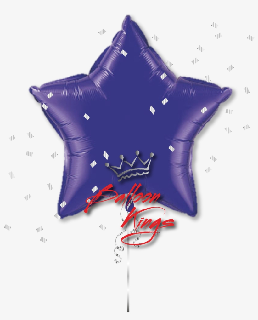 Large Purple Star - 1 Star Foil Balloons - Blue Star Flat Helium Foil Balloons, transparent png
