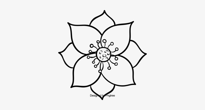 Beautiful Cartoon Hand Sketching Flowers, Beautiful, - Desenho Para Desenhar De Uma Flor, transparent png