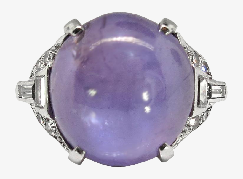 Art Deco Vintage 1930's No Heat Purple Star Sapphire - Amethyst, transparent png
