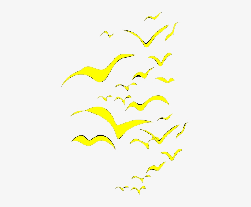 Original Png Clip Art File Yellow Bird Flock Vertical, transparent png