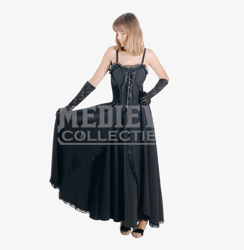 Pinstripe Gothic Dress - Pinstripe Dress, transparent png