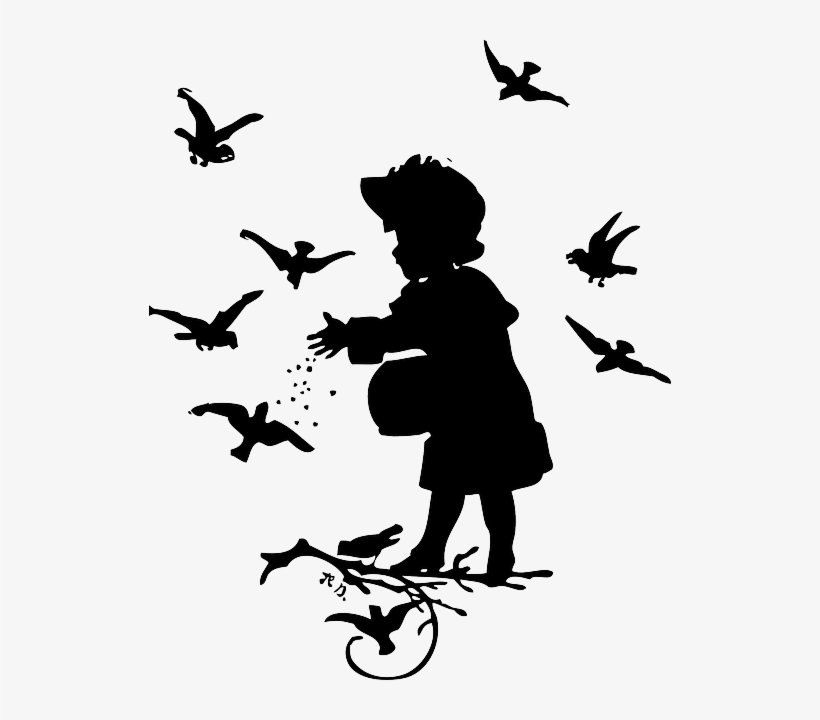 Live Animal Care Girl Feeding Birds - Girl Feeding Birds, transparent png