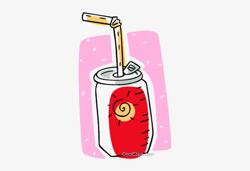 Soda Can With Straw Royalty Free Vector Clip Art Illustration - Lata De Refrigerante Com Canudo, transparent png