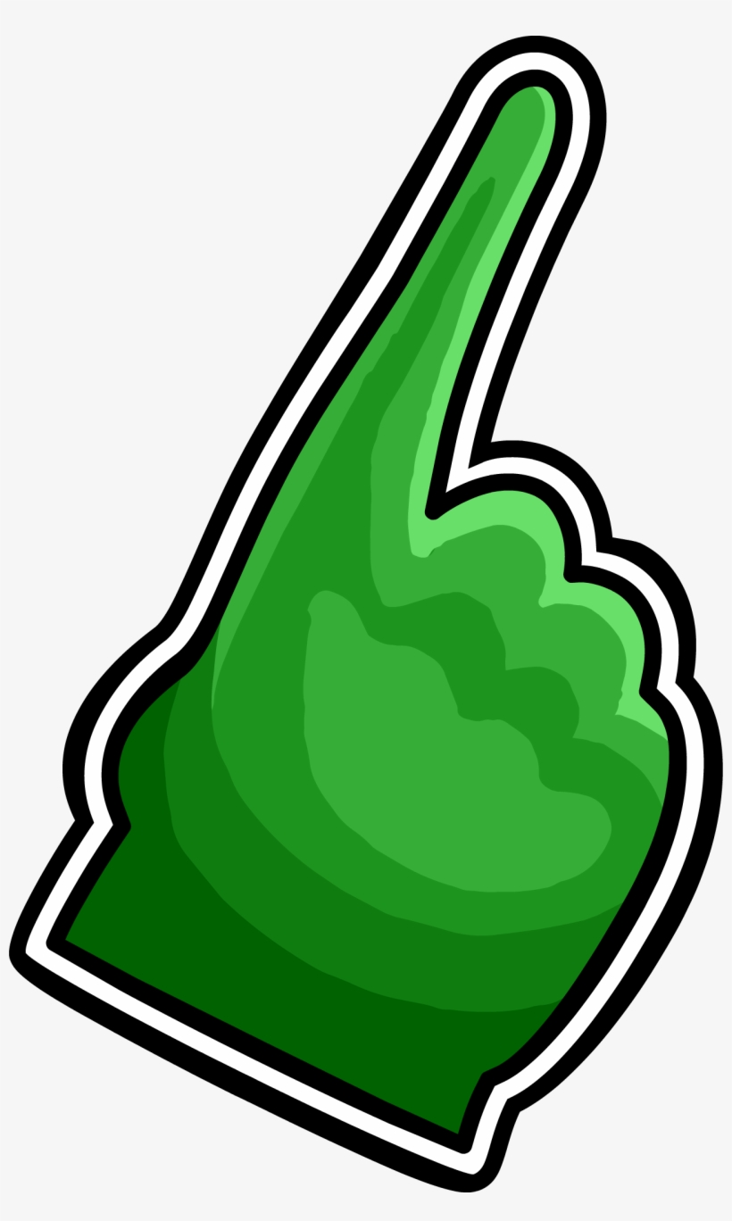Green Foam Finger Icon - Green Foam Finger Png - 1279x2072 PNG Download