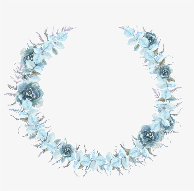 Hand Painted Water Blue Floral Transparent Png - Blue, transparent png