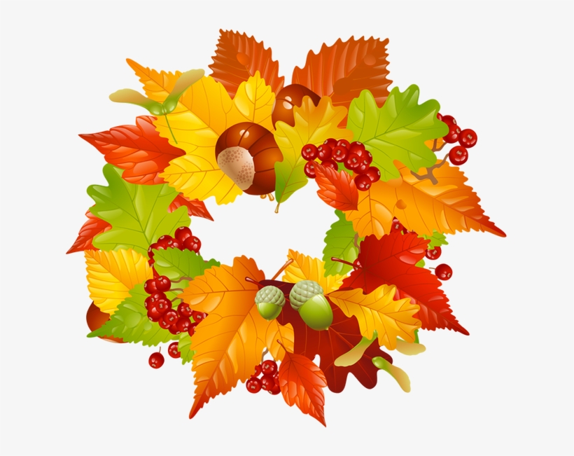 Leaves Clipart Leaf Garland - Fall Wreaths Clip Art, transparent png