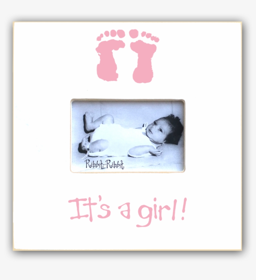 It's A Girl Footprints - First Grandchild Picture Frame In Linen, transparent png