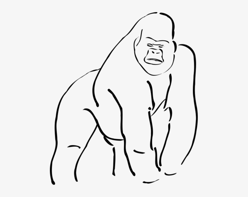 Gorilla Clipart Clipart - Sketch Of A Gorilla, transparent png