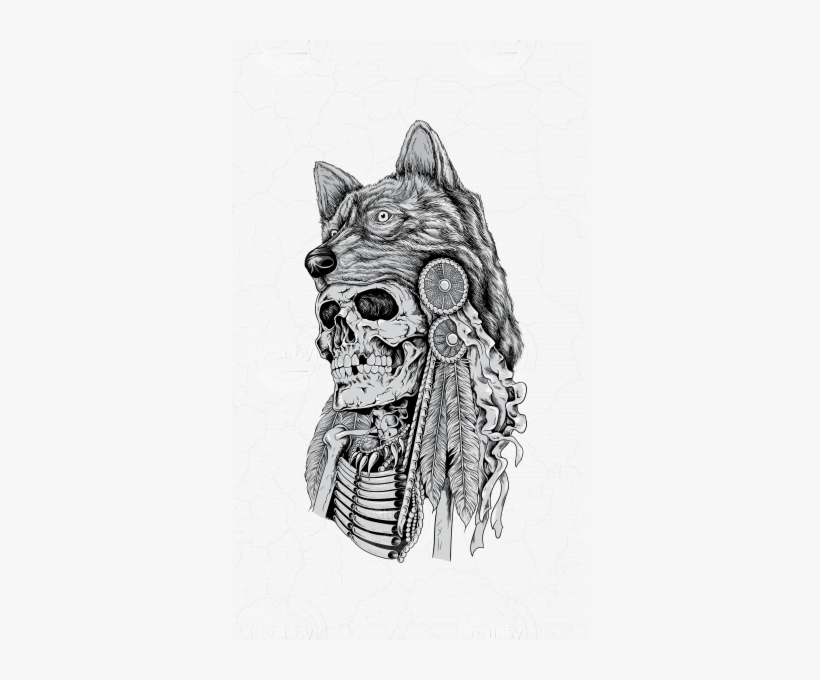 Skeleton Wearing Wolf Headdress - Wolf, transparent png