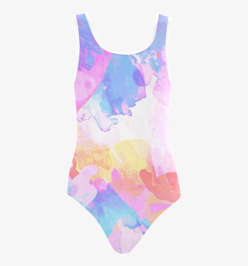 Colorful Watercolor Paint Spatter Abstract Art Vest - Maillot, transparent png