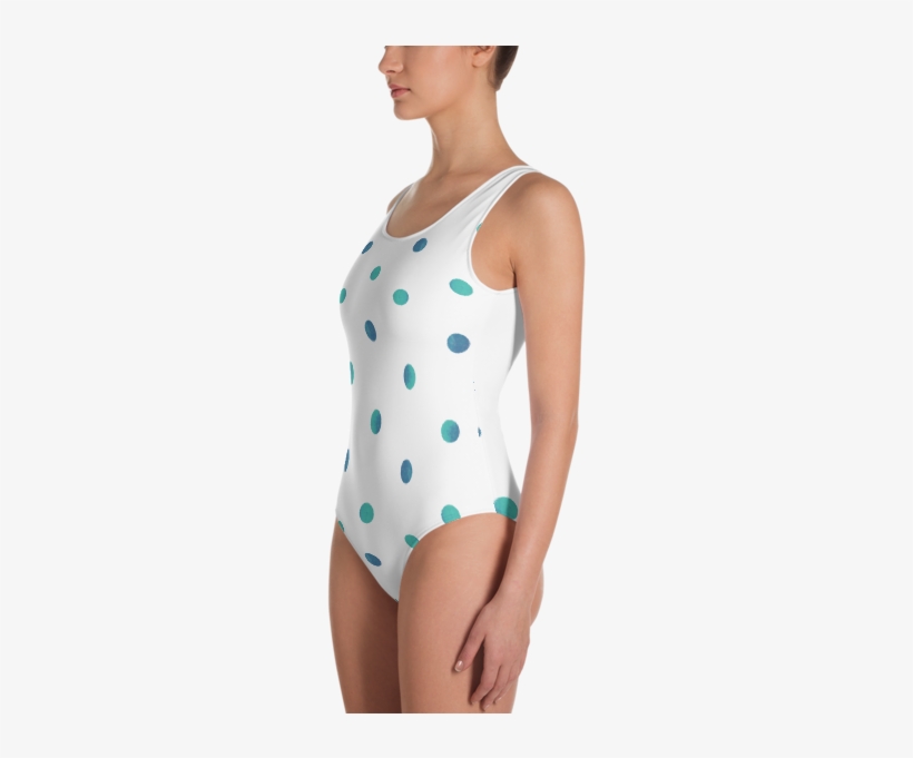Watercolor Dotted One-piece Swimsuit - One-piece Swimsuit, transparent png