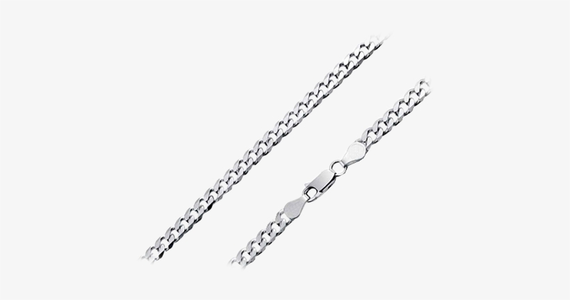 18ct White Gold Curb Chain - Chain, transparent png