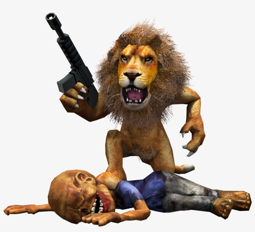 Lion - Lion With Gun, transparent png