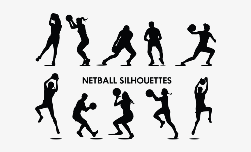 Netball Player Silhouettes Vector - Netball Icon, transparent png