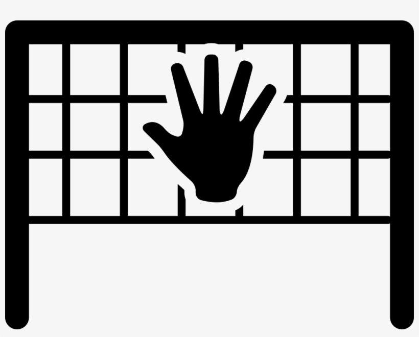 Volleyball Net With Hand Silhouette Comments - Volleybalnet Tekenen, transparent png