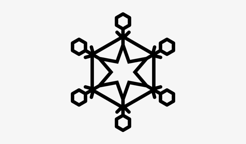 Winter Flake With Six Point Star At Center And Hexagon - Icone De Gelo Png, transparent png