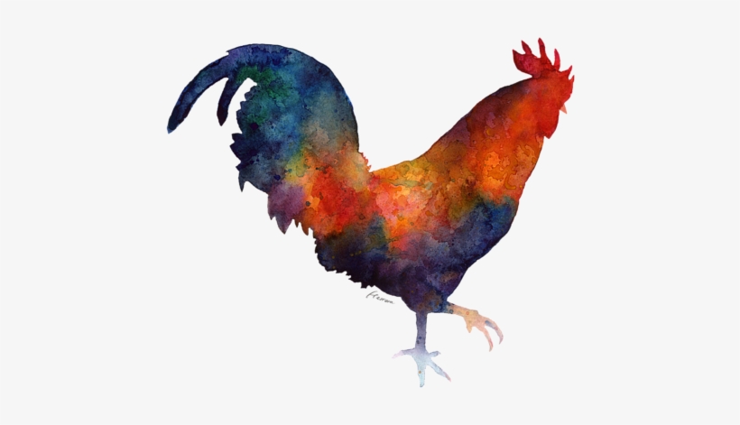 Bleed Area May Not Be Visible - Water Color Painting Rooster Art, transparent png