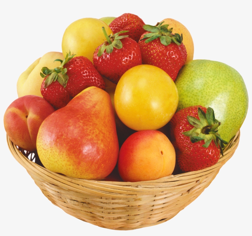 Fruits In Wicker Bowl Png Clipart - Fruit Bowl Png, transparent png