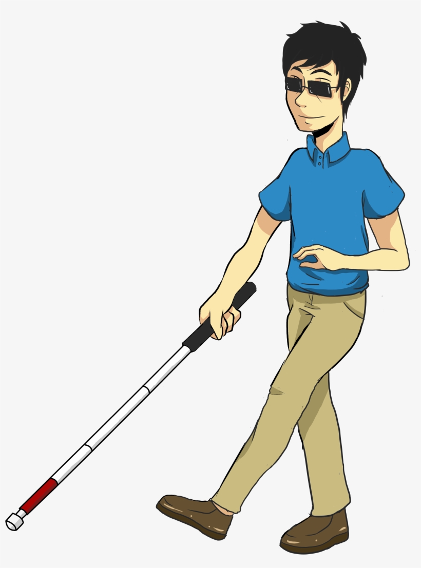 Blind Cane Clipart - Person With Disability Clipart, transparent png
