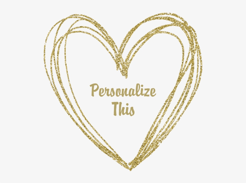 Personalized Gold Sparkle Heart Wall Decal - Cafepress Cute Elephant Personalized Tile Coaster, transparent png