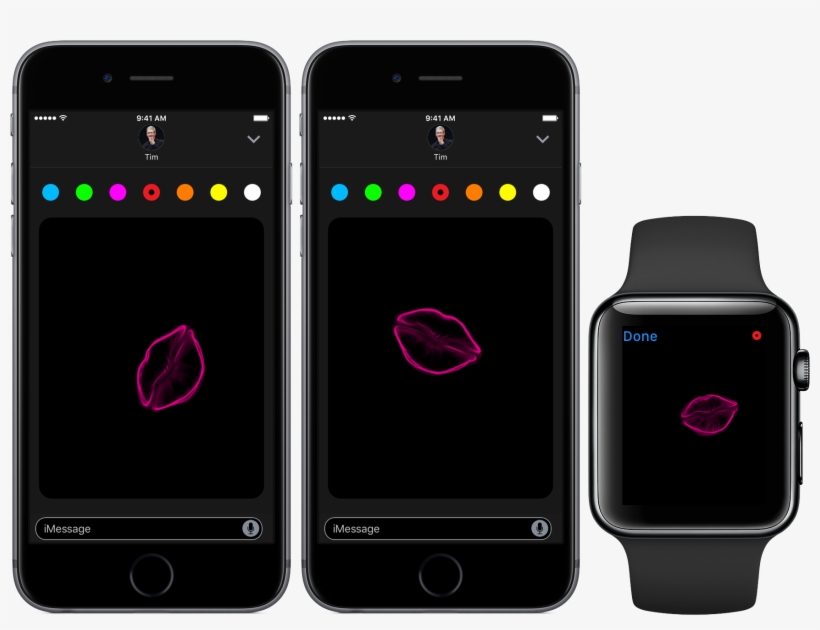 Ios 10 Messages Digital Touch Kisses Space Gray Iphone - Digital Touch Message Kiss, transparent png