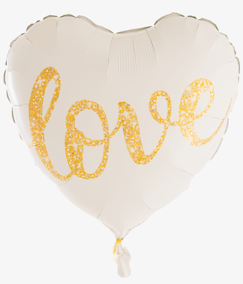 Love Glitter Gold 18" Heart - Gold, transparent png