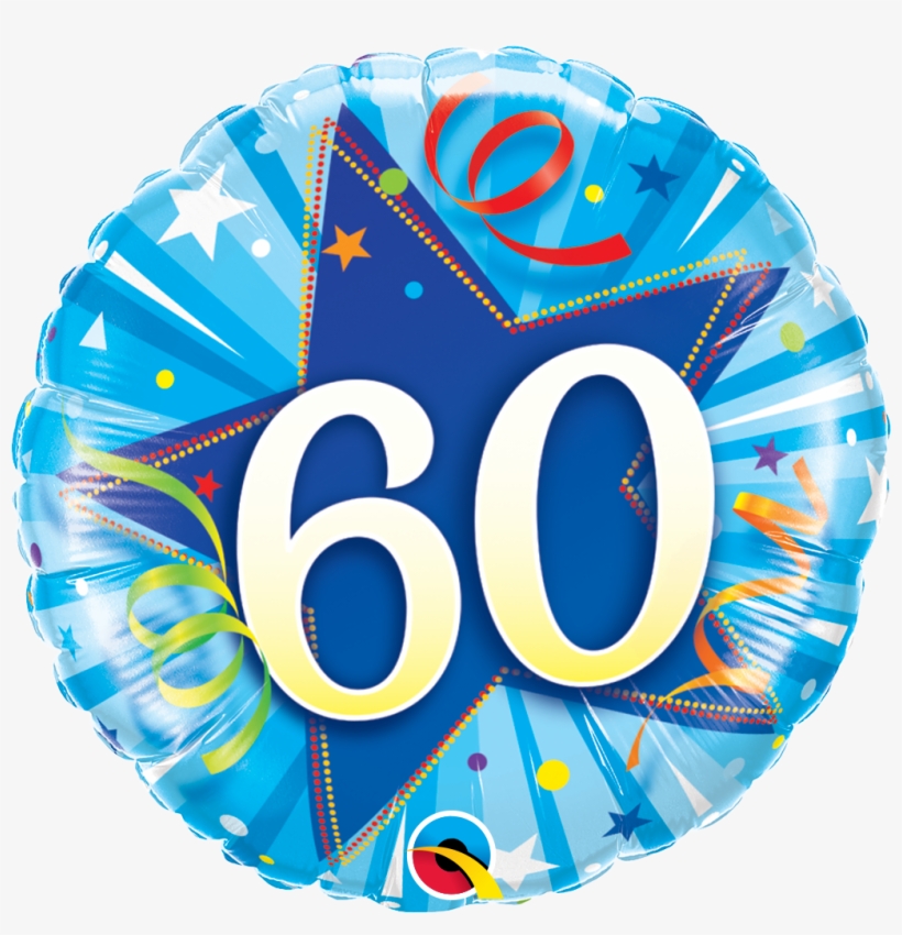 60th Shining Star Foil Balloon - 50th Birthday Balloon Png Transparent, transparent png
