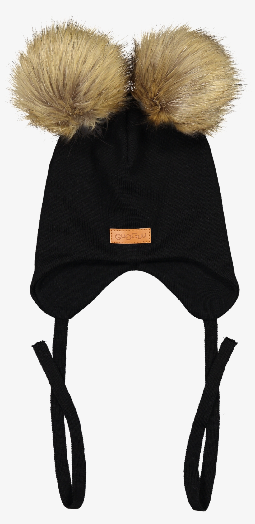 Double Furry Baby Beanie, Black, transparent png