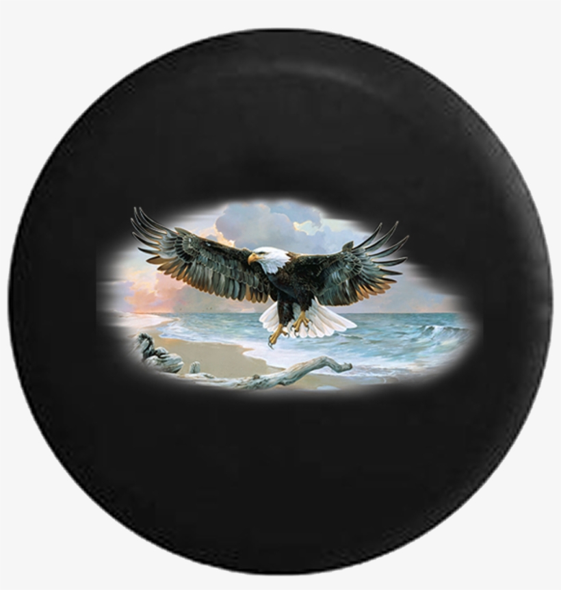 American Eagle Landing On Driftwood Tire Cover, transparent png
