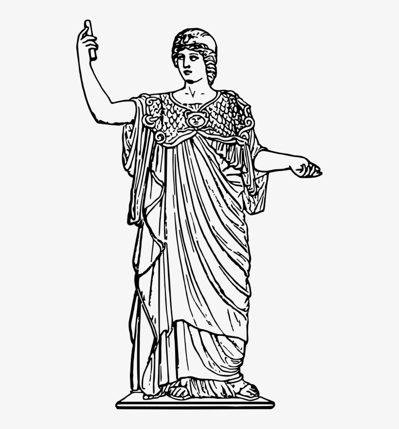 This Png File Is About Ancient , Deity , Famous , Greek - Athena Clipart Black And White, transparent png