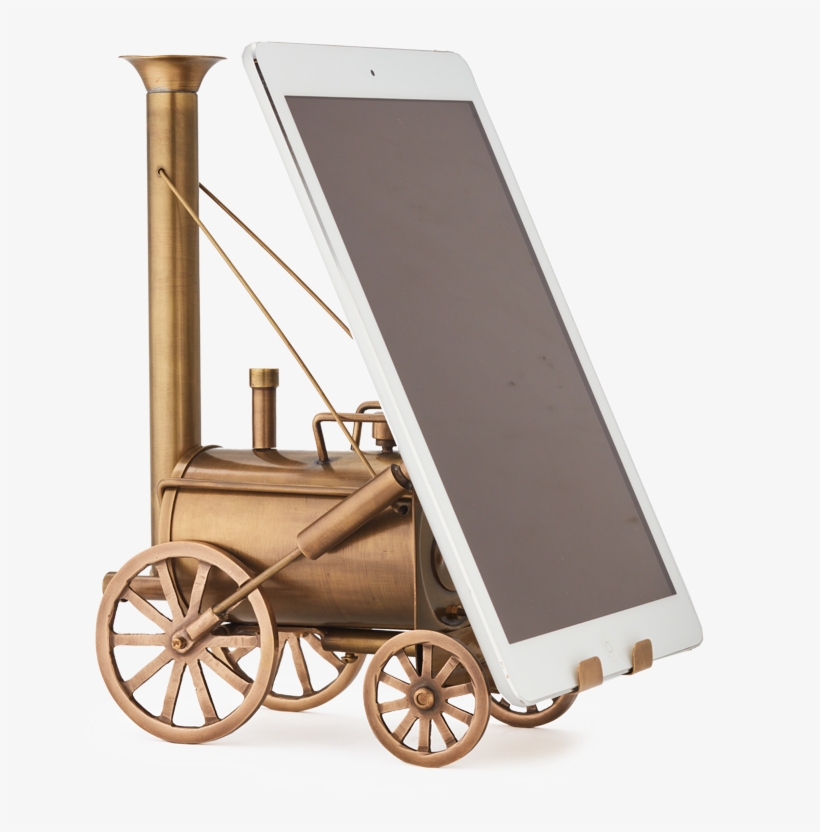 Locomotive Phone Or Tablet Brass Stand - Pendulux, transparent png