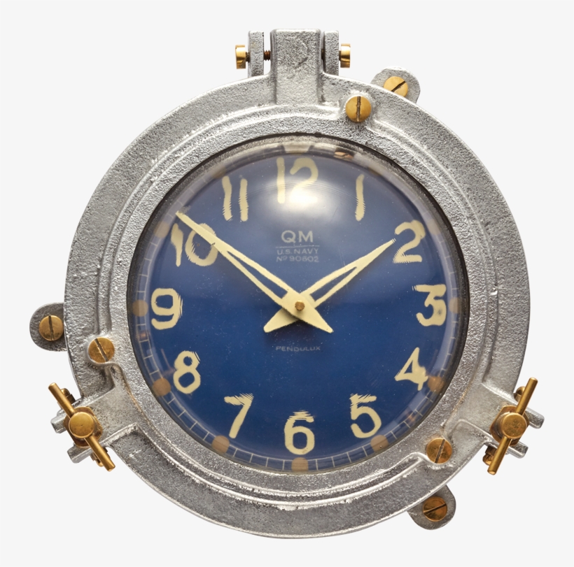 Quartermaster Wall Clock Blue, transparent png