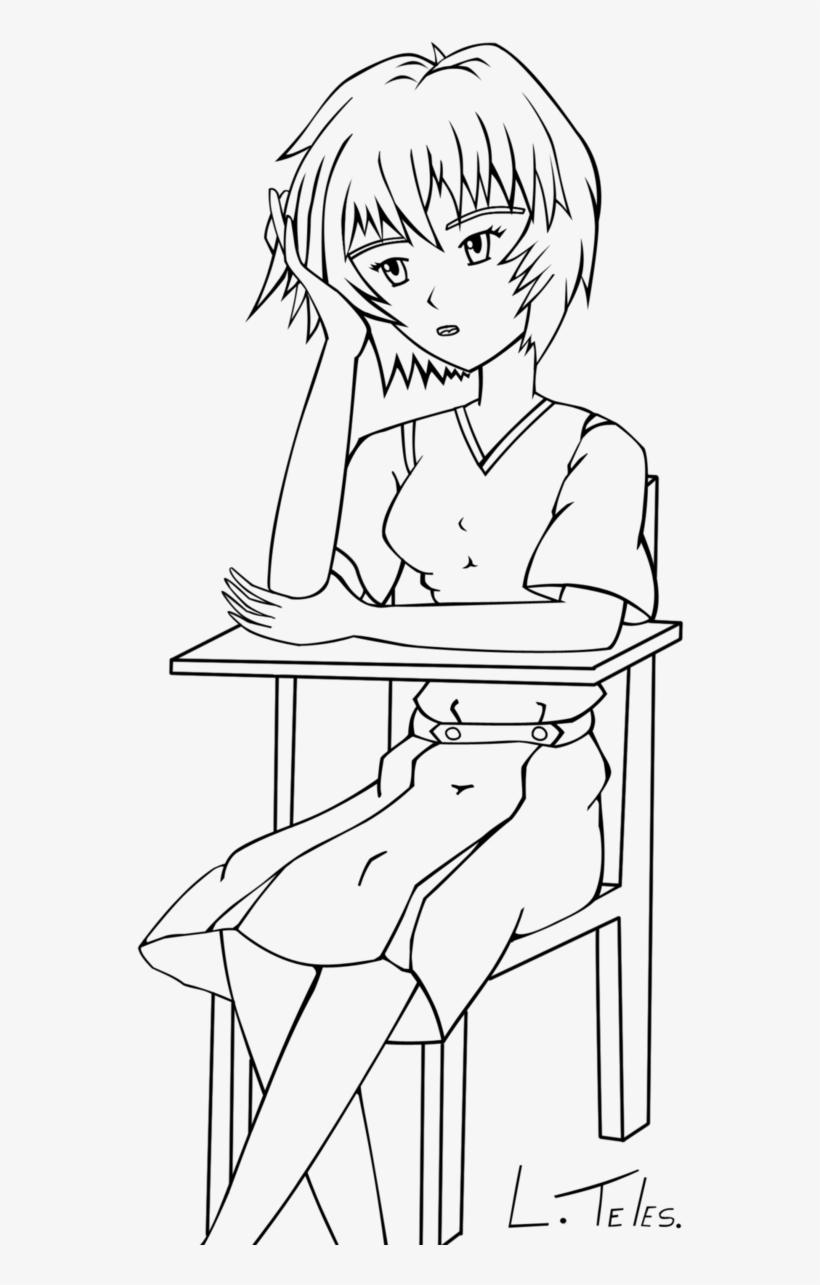 Picture Freeuse Stock Rei Ayanami Test By Lukakas On - Line Art, transparent png