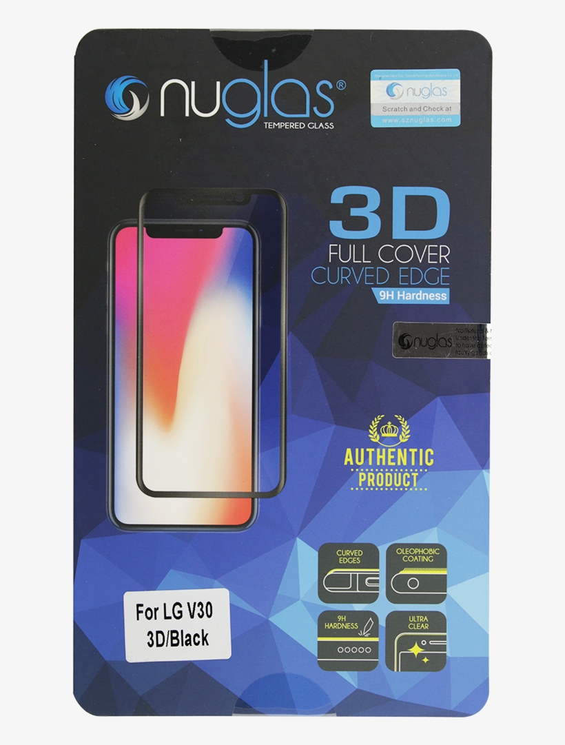 Nuglas Tempered Glass Black Screen Protector For Lg - Nuglas Tempered Glass Iphone X, transparent png