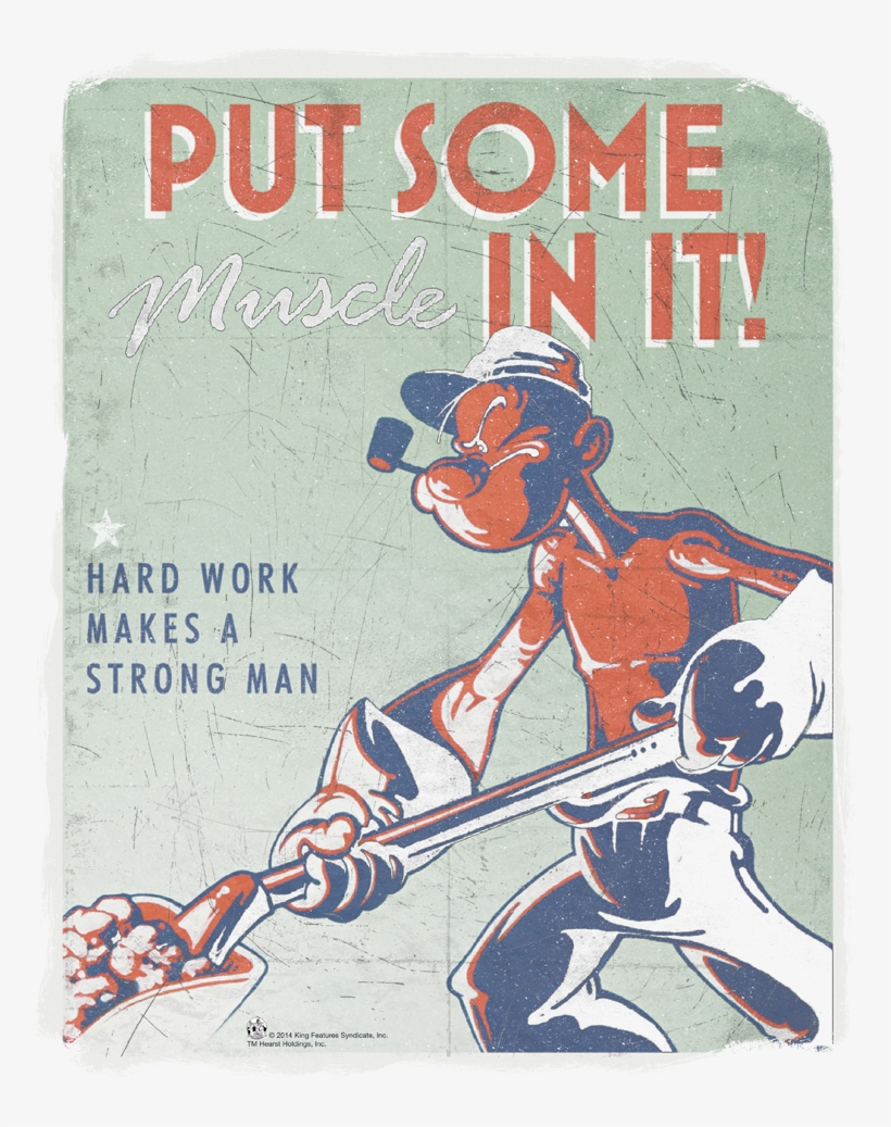 Popeye Hard Work Juniors Tank - Poster, transparent png