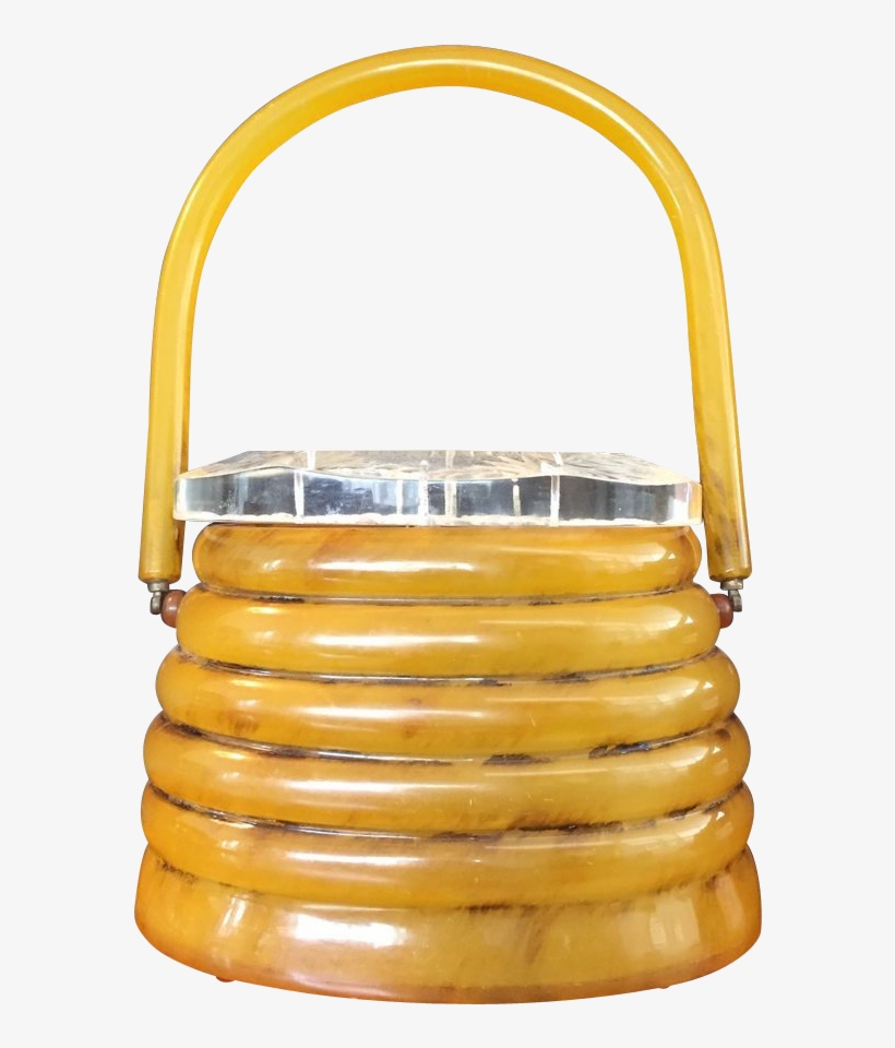 Unique Vintage Bakelite And Lucite Beehive Handbag - Handbag, transparent png