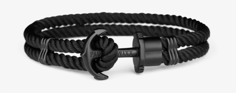 Paul Hewitt Phrep Black Nylon Anchor 19cm Bracelet - Paul Hewitt Anchor Bracelet Black, transparent png