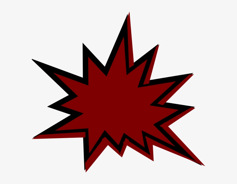 Image Black And White Maroon Pow Clip Art At Clker - Starburst Clipart, transparent png
