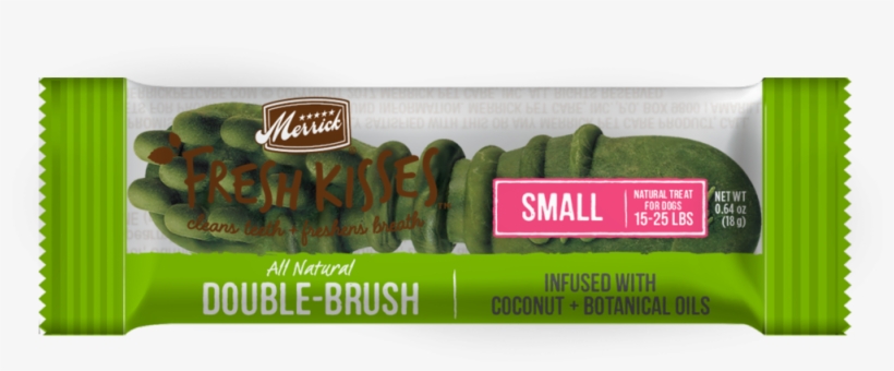 Merrick Fresh Kisses Grain Free Coconut Oil And Botanicals - Merrick Fresh Kisses Double Brush Dental Treats Small, transparent png