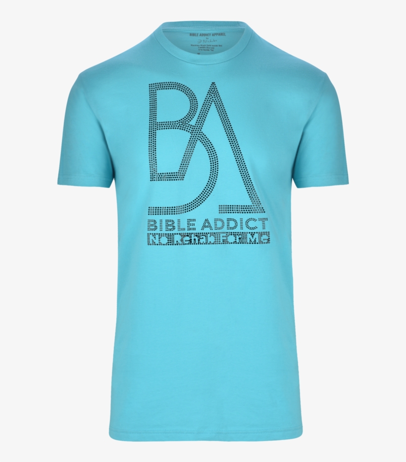 Tahiti Blue With Black Rhinestone - Active Shirt, transparent png