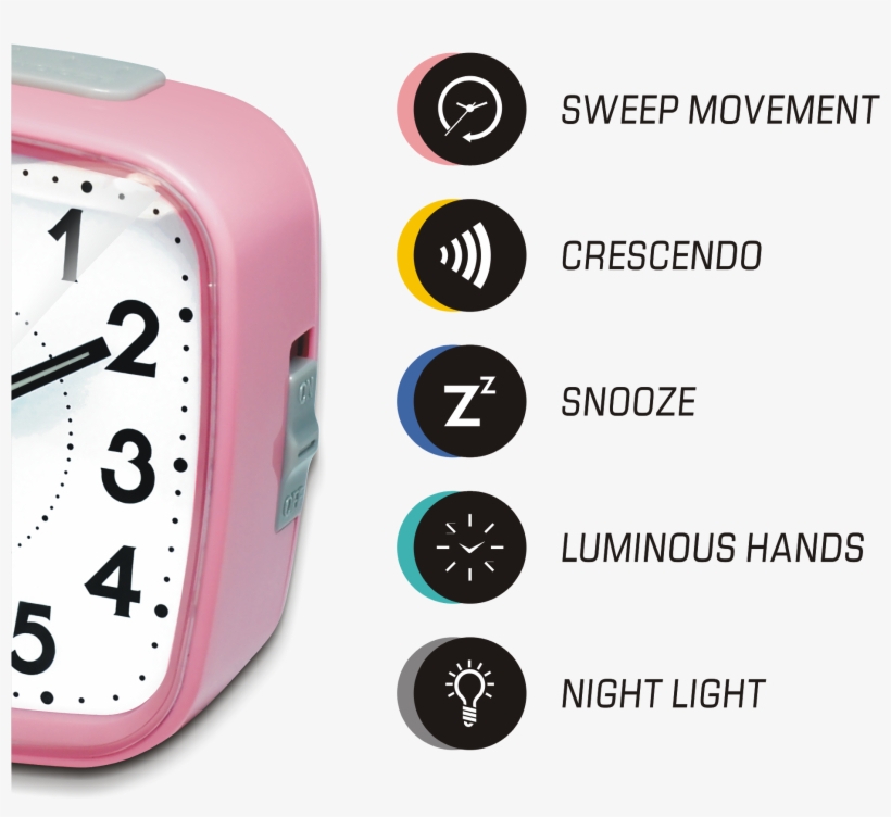 Sweep Alarm Clock - Ruhla Wecker - Analog Quarz - Silberfarben / Qw961-1sp, transparent png