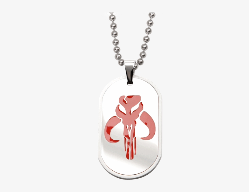 Mandalorian Dog Tag Pendant With Chain - Star Wars Necklace Dog Tag Mandalorian With Chain 22", transparent png
